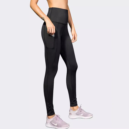 Damen Hochbund-Leggings aus atmungsaktivem Material mit figurformendem Effekt EB