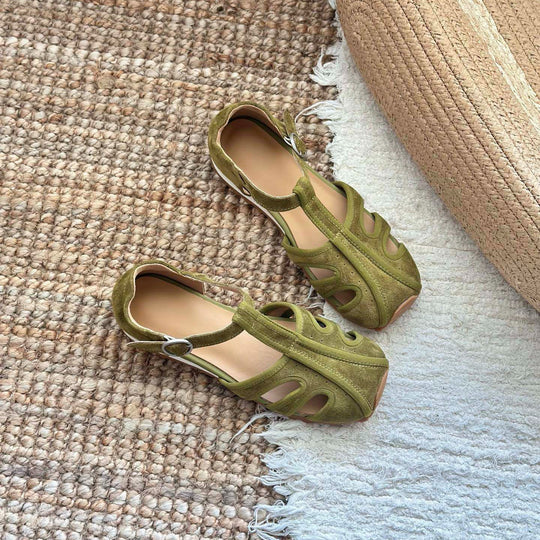 Damen Komfortable Riemchen-Sandalen mit atmungsaktivem Obermaterial EB