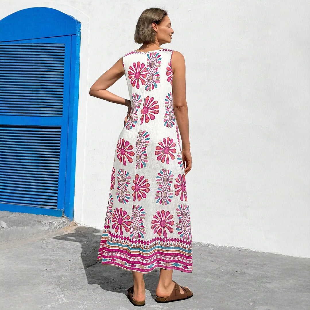 Damen Maxikleid mit floralem Druck und lässiger Schnitt EB