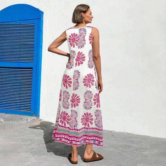 Damen Maxikleid mit floralem Druck und lässiger Schnitt EB