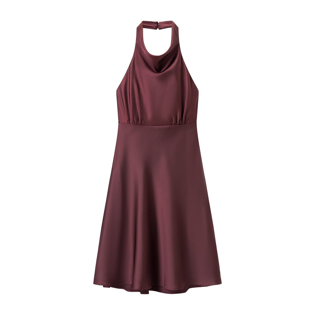 Damen Halterkleid mit schwingendem Rock und elegantem, fließendem Schnitt EB