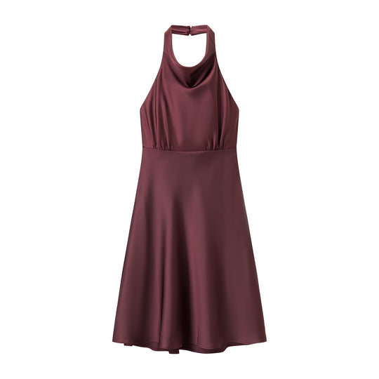 Damen Halterkleid mit schwingendem Rock und elegantem, fließendem Schnitt EB