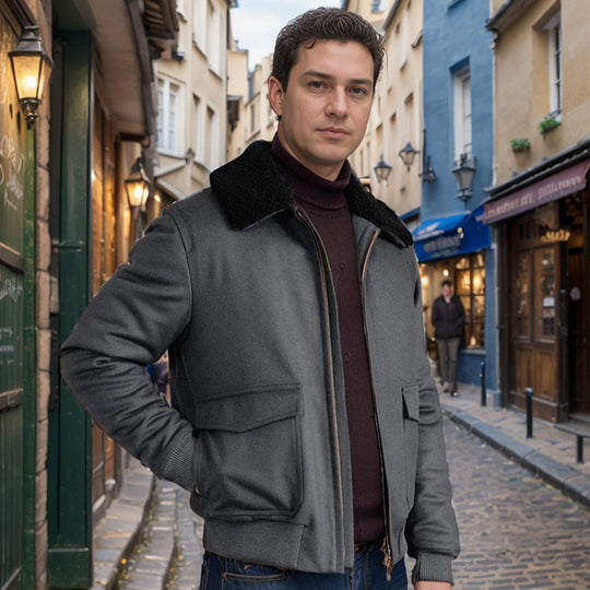 Herren warme Fleecejacke mit Stehkragen und praktischen Taschen EB