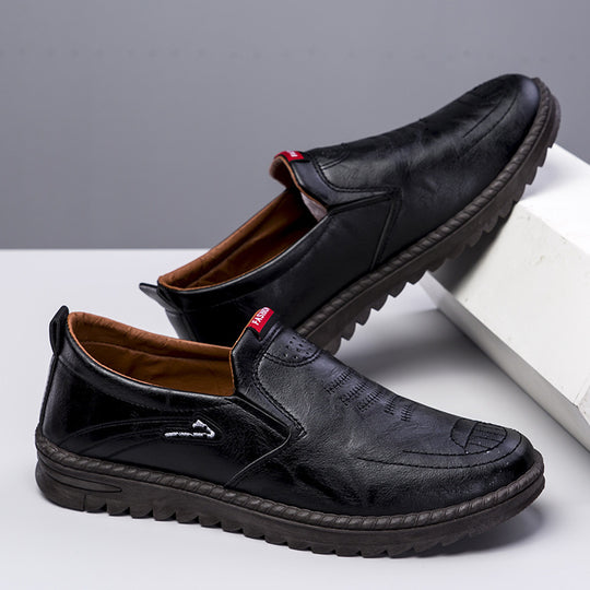 Herren Slip-On Freizeitschuhe aus Leder mit rutschfester Sohle EB