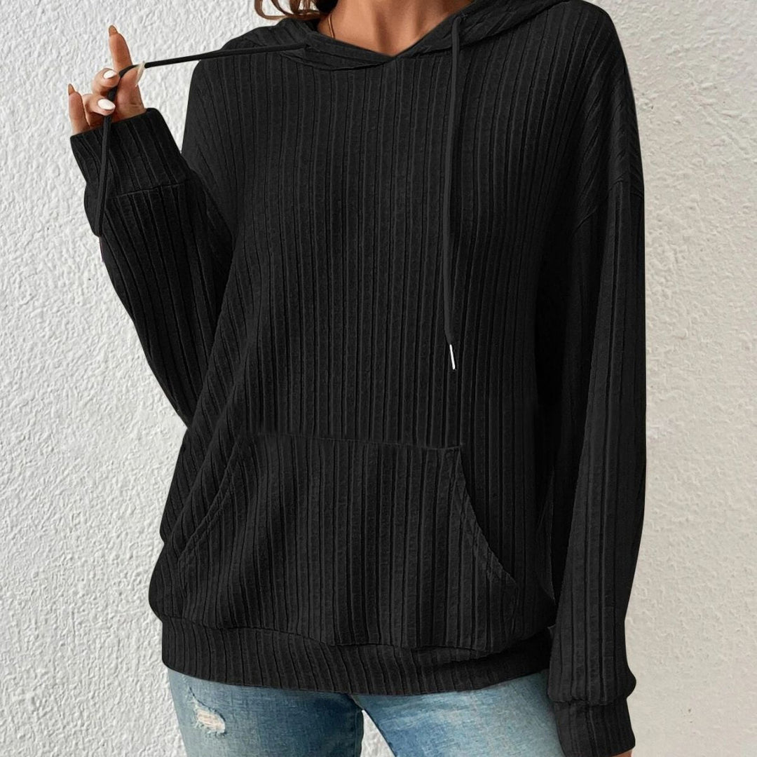 Damen Kapuzenpullover mit strukturiertem Design und praktischen Eingrifftaschen EB