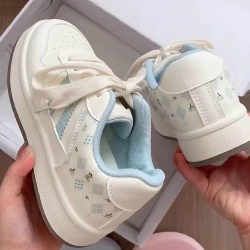 Damen Sneakers mit Karo-Muster und gepolsterter Sohle EB