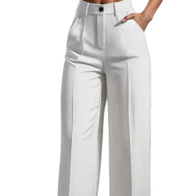 Damen elegante weite Bundfaltenhose EB