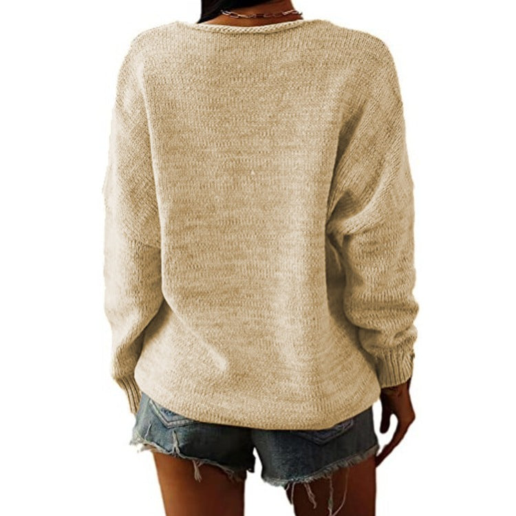 Damen lässiger Strickpullover EB