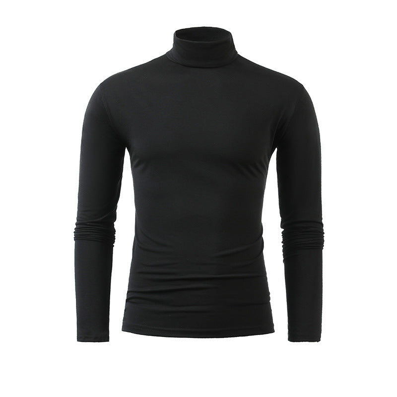 Herren nan schlankes Rollkragen-Langarmshirt aus feinem Baumwoll-Stretch Slim Fit EB