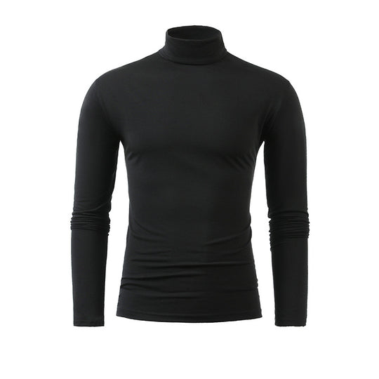 Herren nan schlankes Rollkragen-Langarmshirt aus feinem Baumwoll-Stretch Slim Fit EB