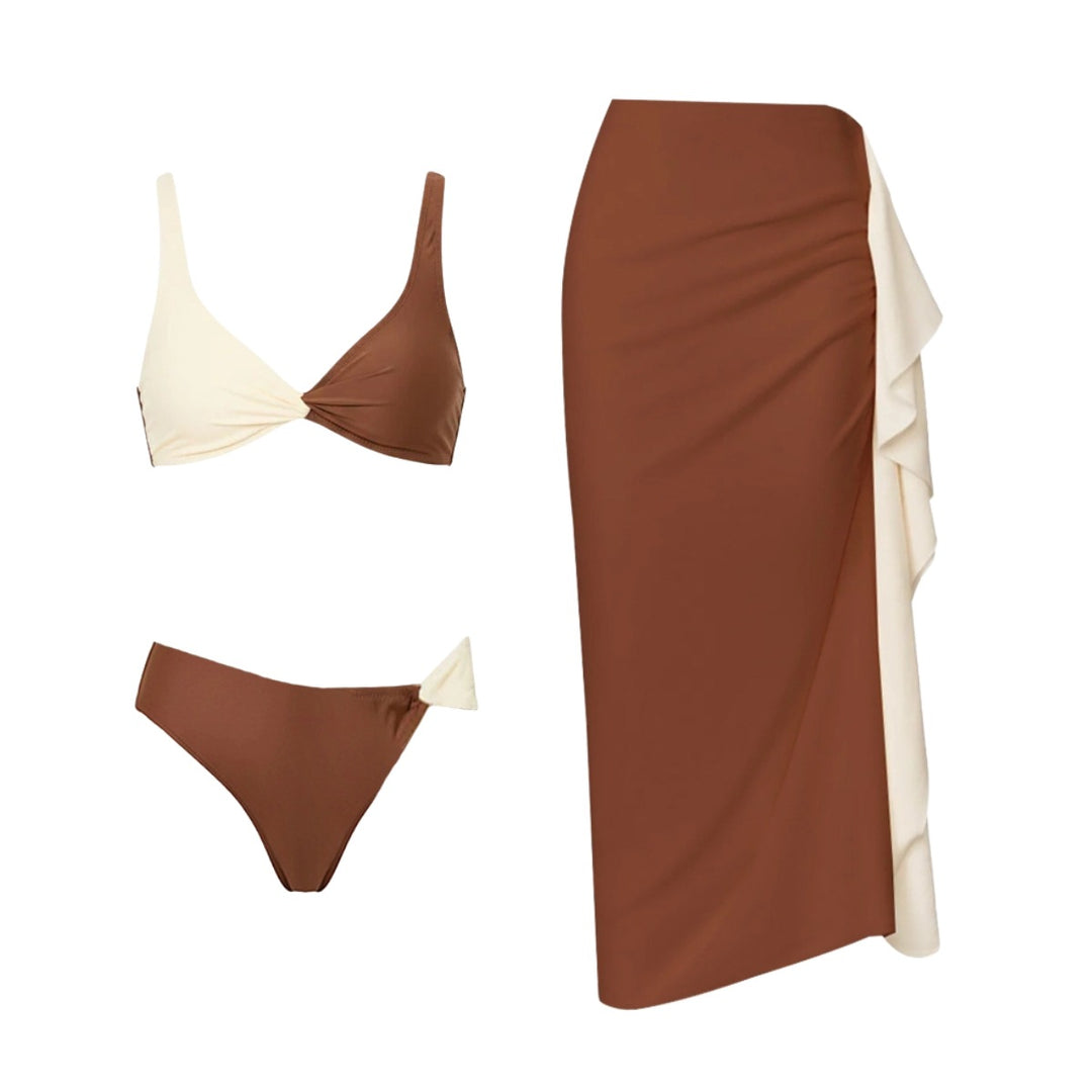 Damen Bikiniset mit eleganter Drapierung und modischem Wickelrock EB