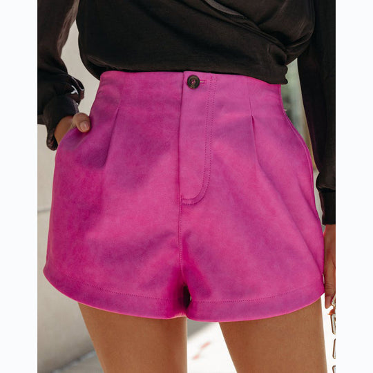 Damen Modische High-Waist-Shorts mit eleganter Färbetechnik und praktischen Taschen EB