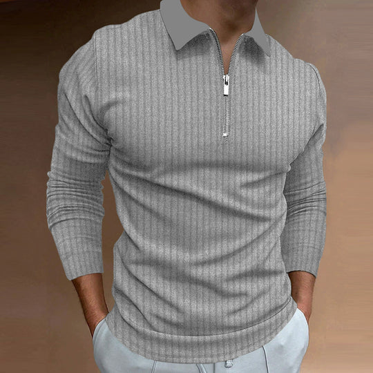 Herren Poloshirt mit elegantem Reißverschluss und strukturiertem Design EB