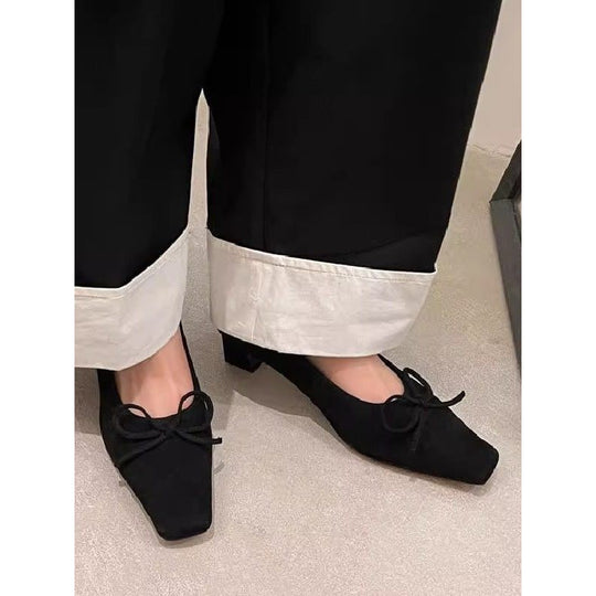 Damen elegante spitze Slipper mit dekorativen Schleifen EB