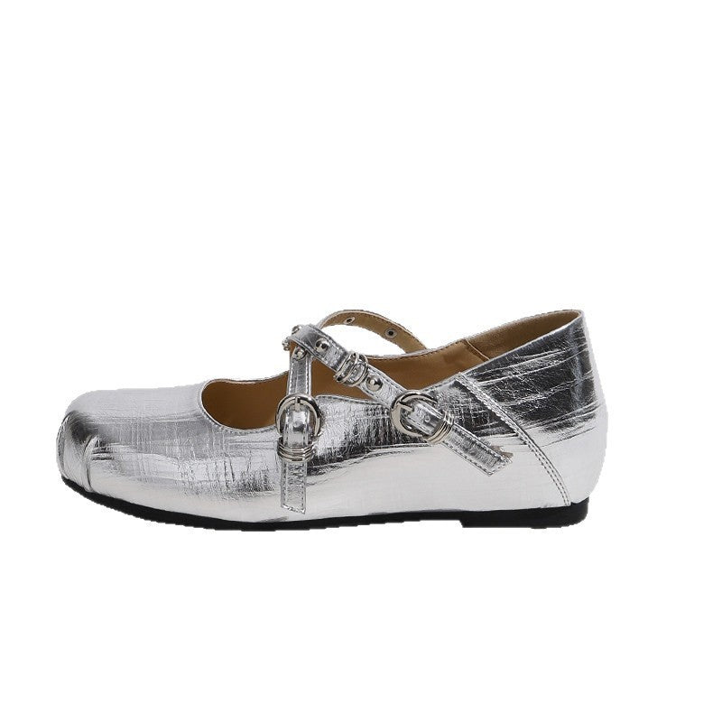 Damen Ballerinas mit modischem Riemchen-Design und hochwertiger Lederverarbeitung EB