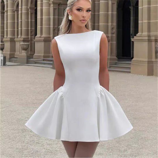 Damen Figurumspielendes Cocktailkleid mit schwingendem Rock und elegantem Ausschnitt EB