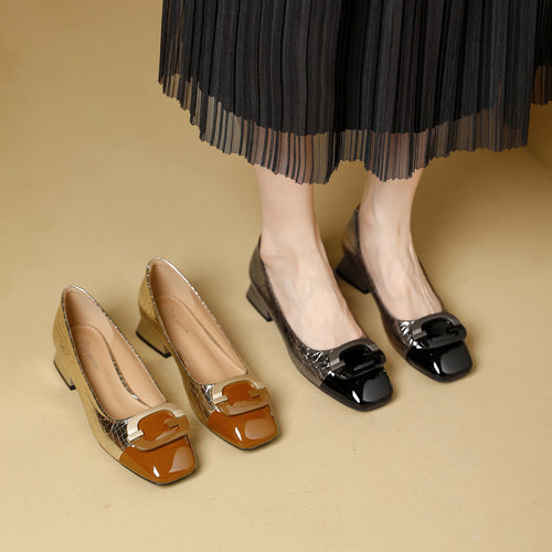 Damen Plateau-Pumps mit dekorativem Schnallen-Design EB