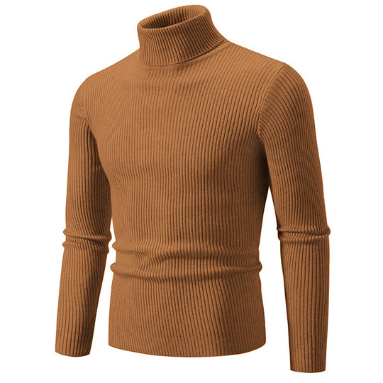 Herren modischer Rollkragenpullover mit feiner Rippstruktur EB
