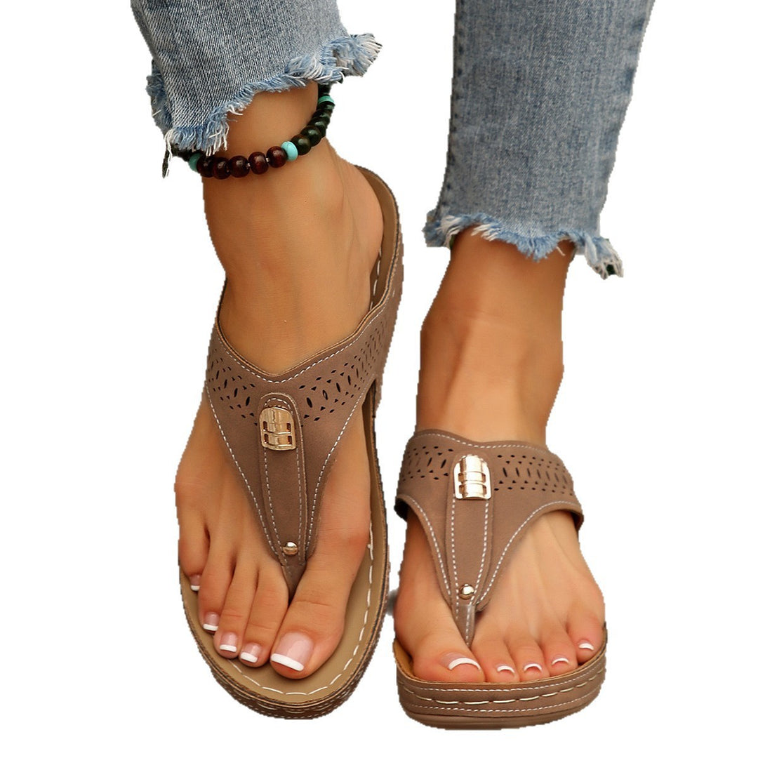 Damen Zehentrenner-Sandalen mit atmungsaktivem Obermaterial und ergonomischem Fußbett EB