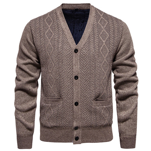Herren modische Strickjacke mit strukturiertem Muster EB