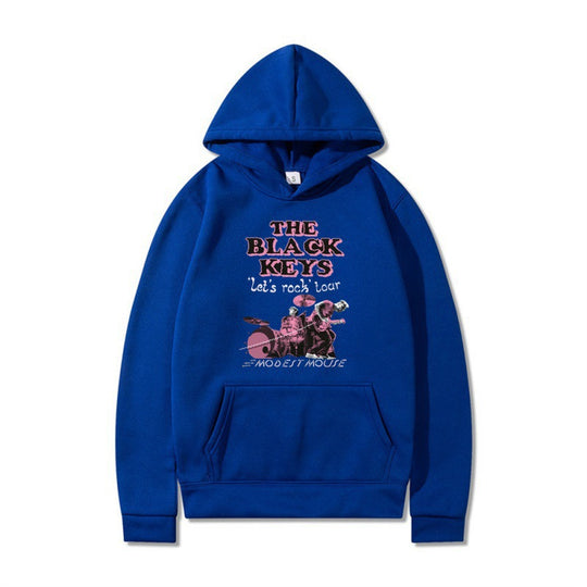 Damen Kapuzenpullover mit kreativem Rockband-Design und komfortabler Passform EB