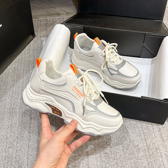 Damen Modische Sneaker mit dicker Sohle und atmungsaktivem Obermaterial EB