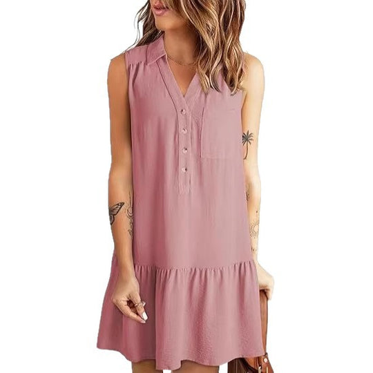 Damen Hemdblusenkleid mit geschmeidigem Fall und elegantem Rüschenabschluss EB