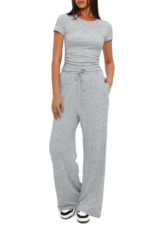 Damen Bequemes Lounge-Outfit mit elastischem Bund und weitem Schnitt EB
