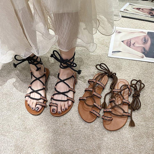 Damen Glamouröse Riemchen-Sandalen mit eleganten Strass-Details EB