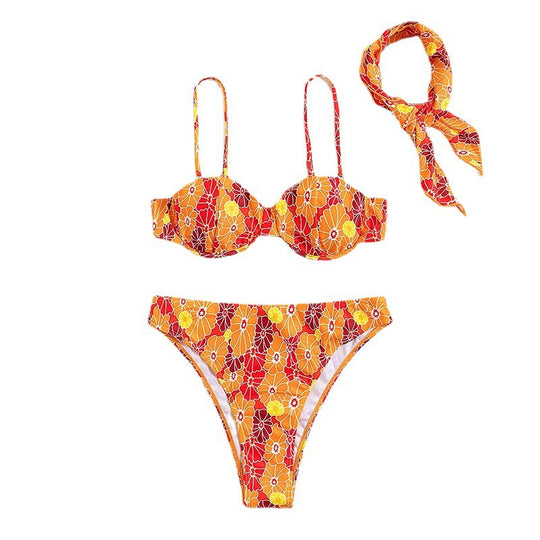 Damen Bikini mit floralem Design und schmeichelndem Schnitt EB