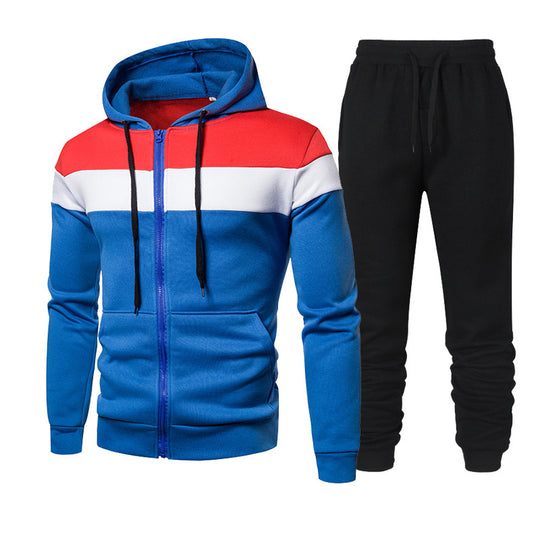 Herren sportliches Freizeit-Set mit modischem Farbblockdesign EB