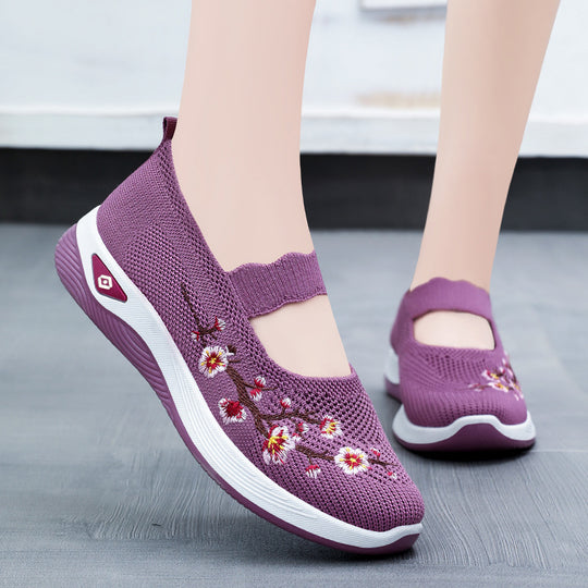 Damen Sportliche Strickschuhe mit floralem Design EB