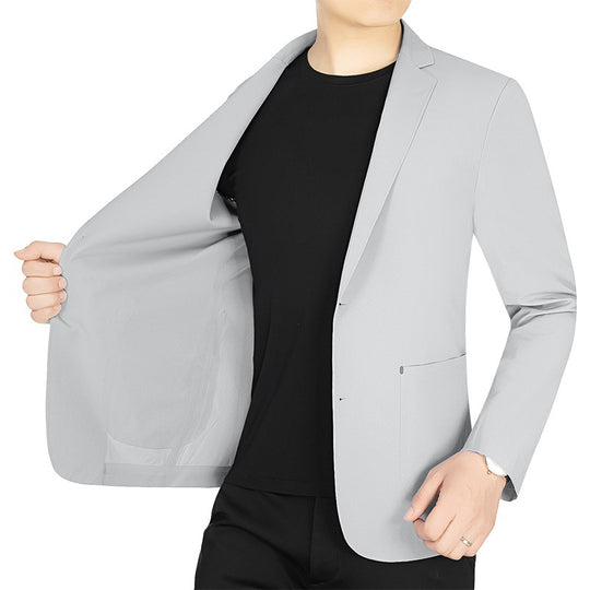 Herren Slim-Fit Jersey-Blazer ohne Innenfutter mit Stretchkomfort für Reise und Business EB
