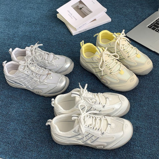 Damen Sportliche Sneakers mit atmungsaktivem Mesh-Obermaterial und dämpfender Sohle EB