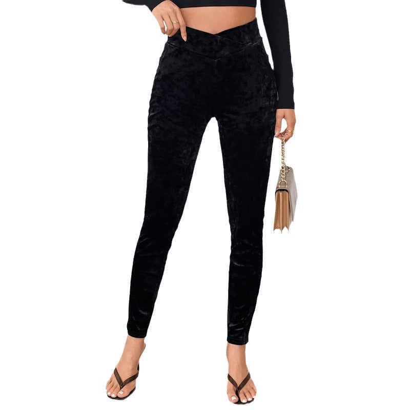 Damen Hochwertige Leggings mit luxuriösem Samtfinish EB