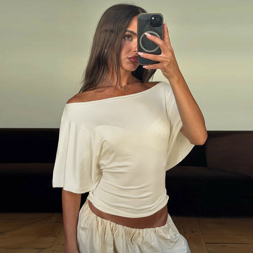 Damen Stilvolles Oberteil mit asymmetrischem Schnitt EB
