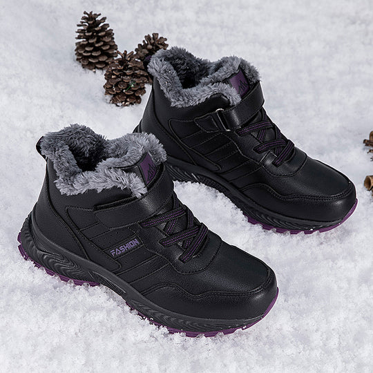 Damen Warmgefütterte Winterstiefel mit rutschfester Sohle und Klettverschluss EB