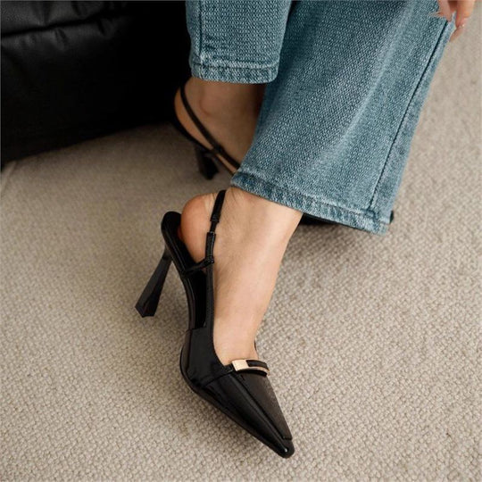 Damen Slingback Pumps mit elegantem Spitzendesign EB
