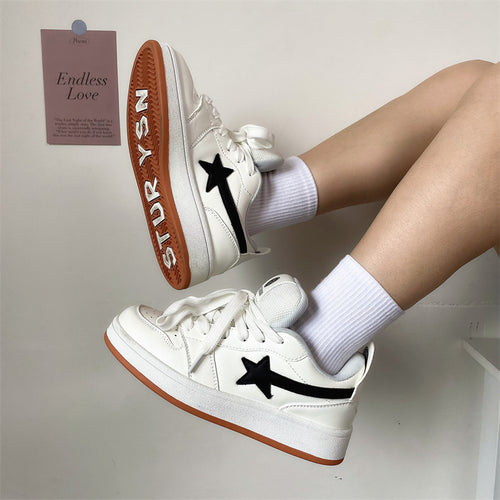 Damen Sneakers mit stylischem Sternen-Design und bequemer Sohle EB