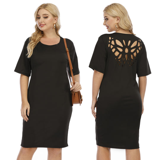 Damen komfortables Midi-Kleid mit lässigem Schnitt EB