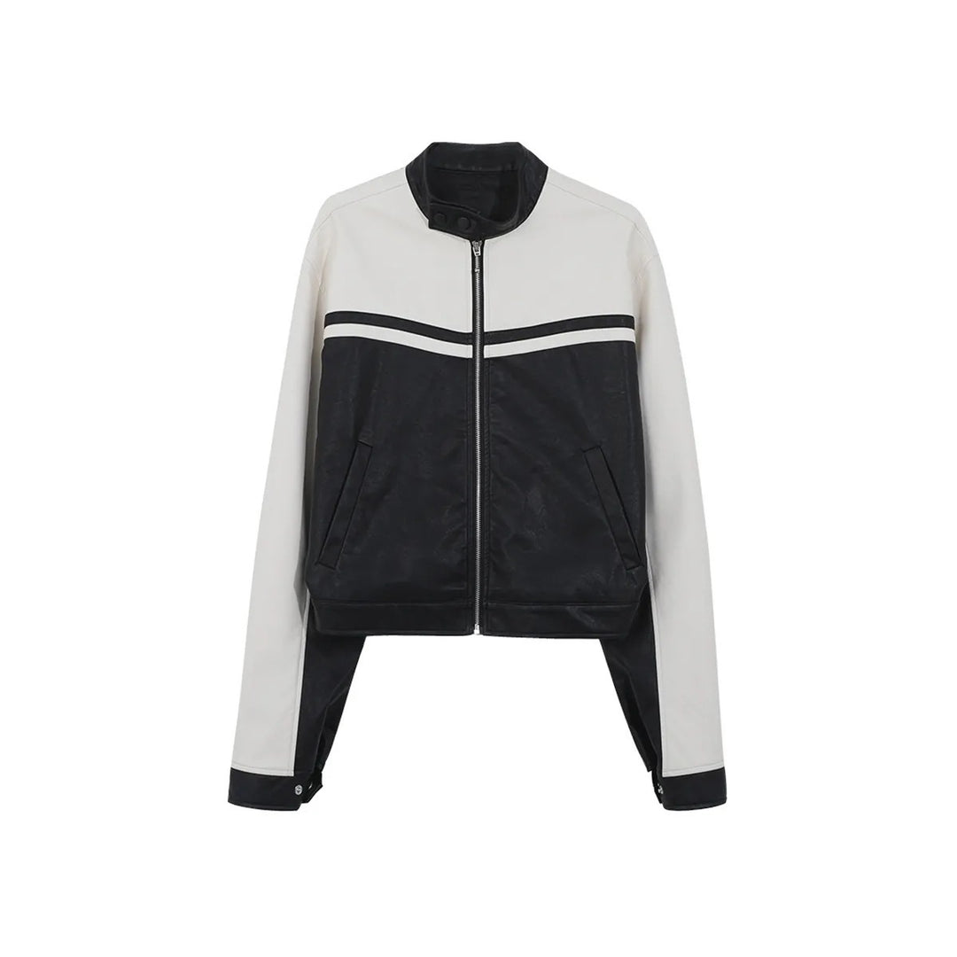 Damen stylische Sportjacke mit kontrastierenden Streifen und hochgeschlossenem Kragen EB