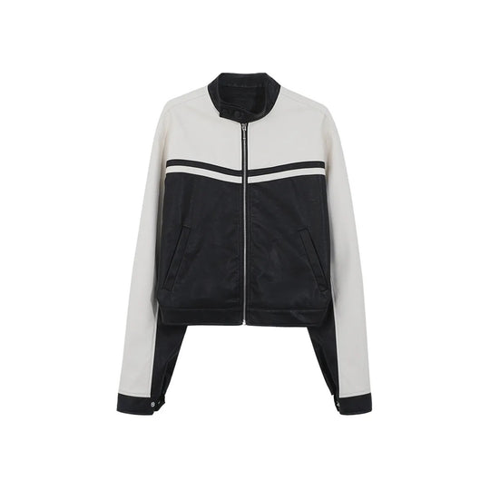 Damen stylische Sportjacke mit kontrastierenden Streifen und hochgeschlossenem Kragen EB