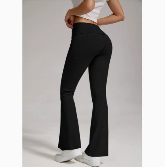 Damen nan hochgeschnittene Stretch-Flare-Yogahose mit formendem Bund EB