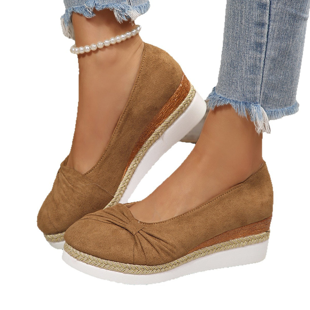 Damen Wedge-Pantoletten mit dekorativem Knoten EB