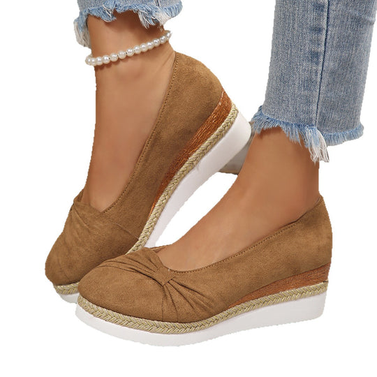 Damen Wedge-Pantoletten mit dekorativem Knoten EB