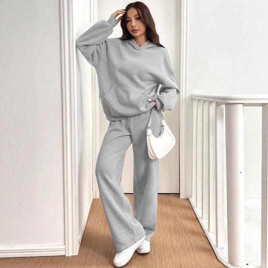Damen Sweat-Set mit lässigem Schnitt und hohem Kragen EB