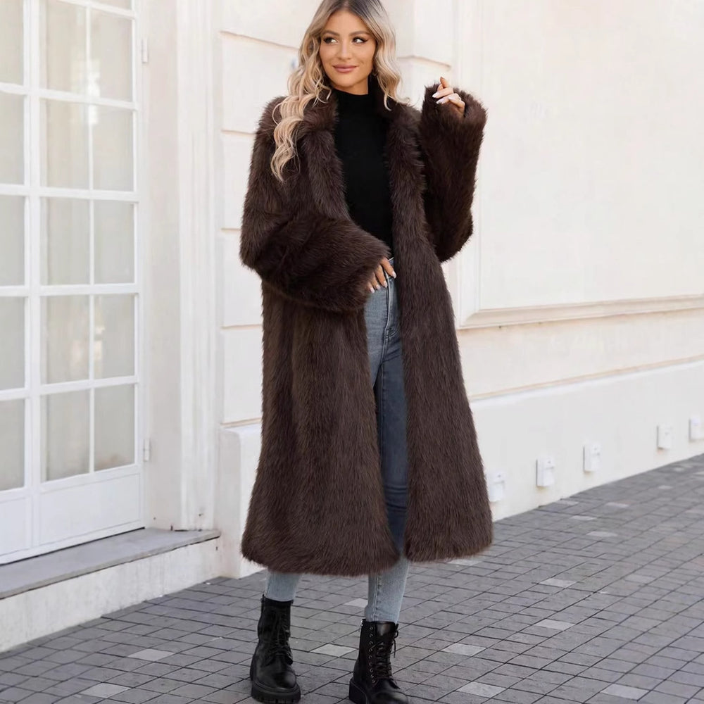 Damen Flauschiger Oversized-Mantel mit modernem Schnitt EB