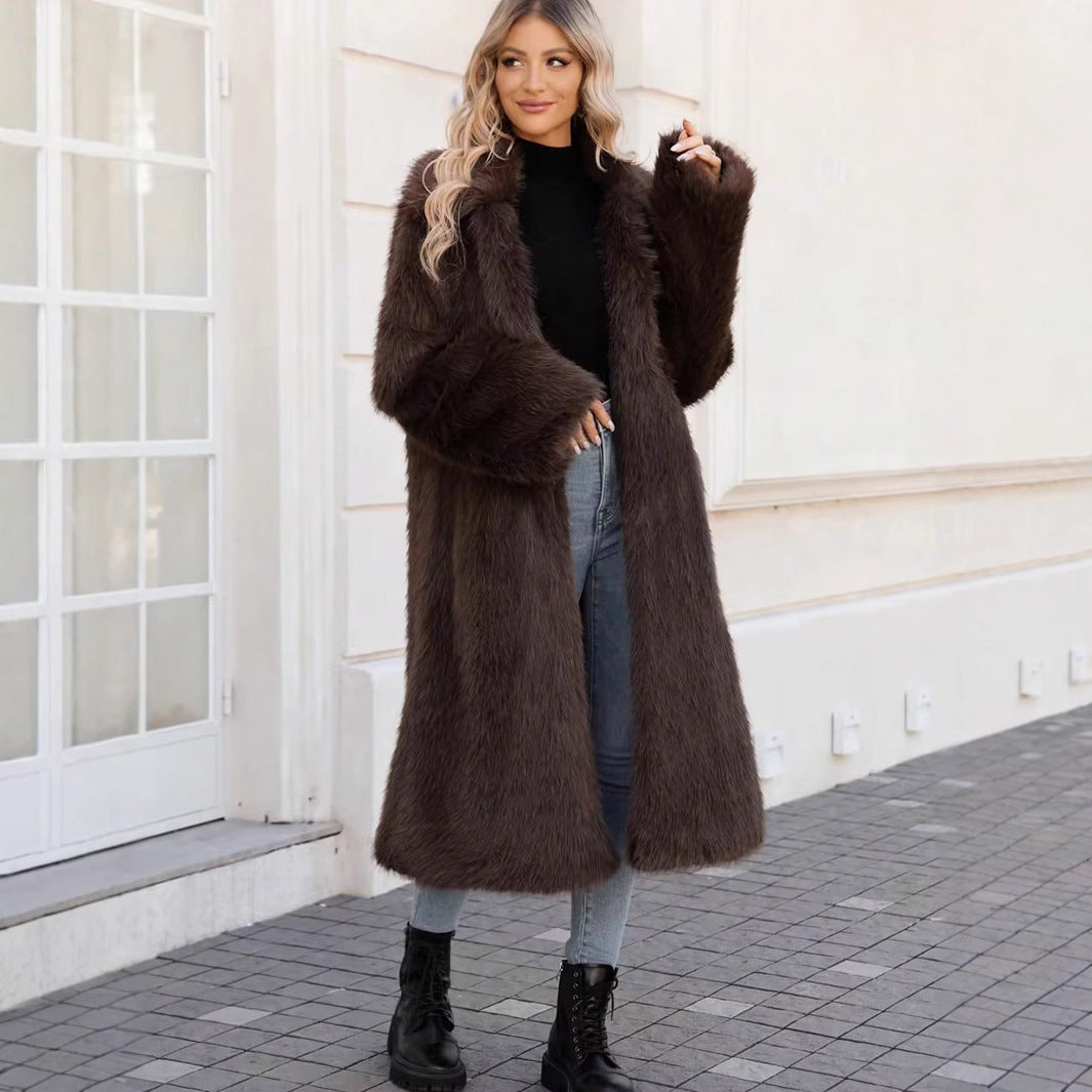 Damen Flauschiger Oversized-Mantel mit modernem Schnitt EB