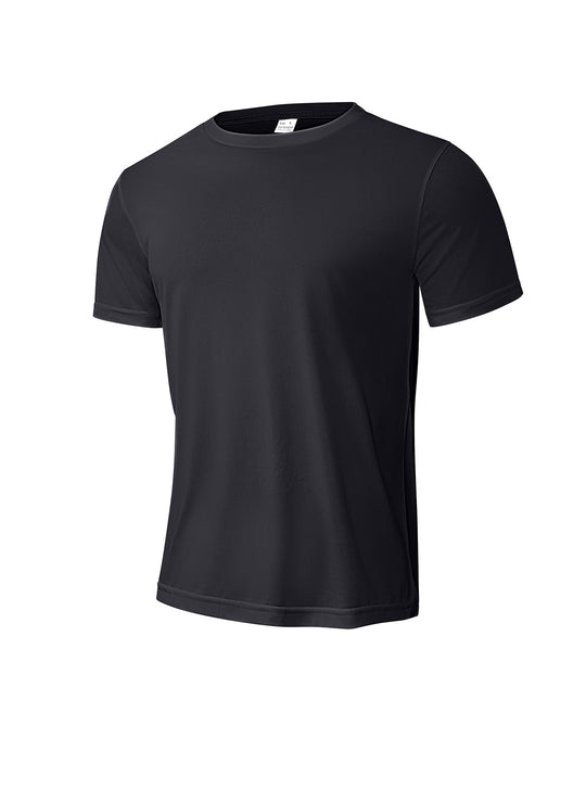 Herren nan meliertes Funktions-T-Shirt mit Rundhalsausschnitt, leichter Baumwollmischung und atmungsaktiver Struktur EB