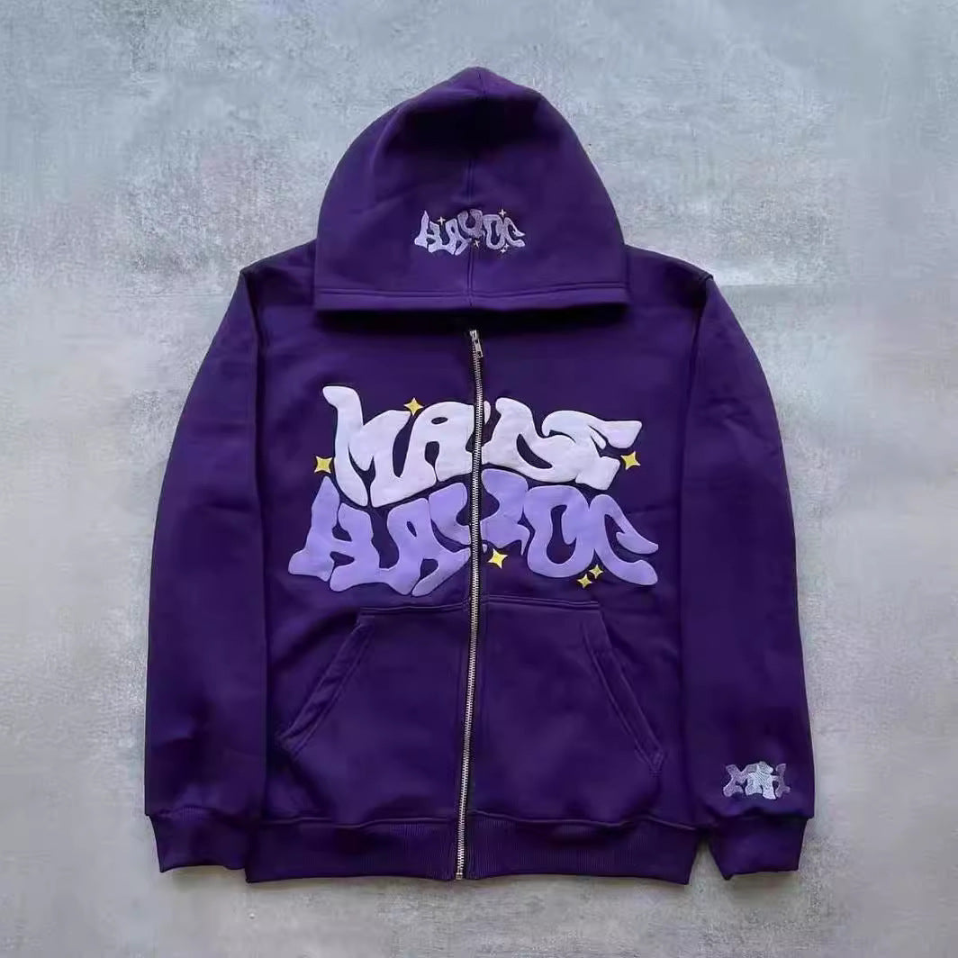 Damen sportliche Kapuzenjacke im urbanen Graffiti-Stil EB
